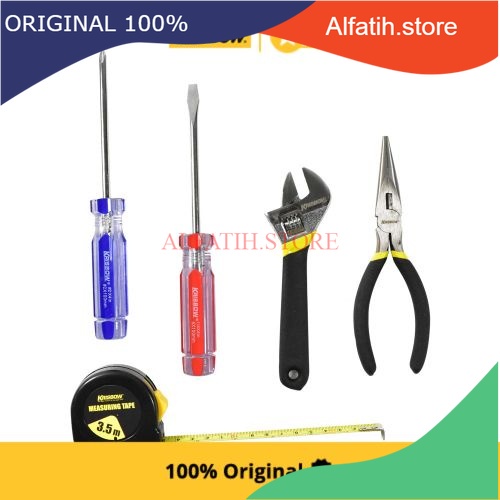krisbow set 6 pcs tool kit dengan penyimpanan