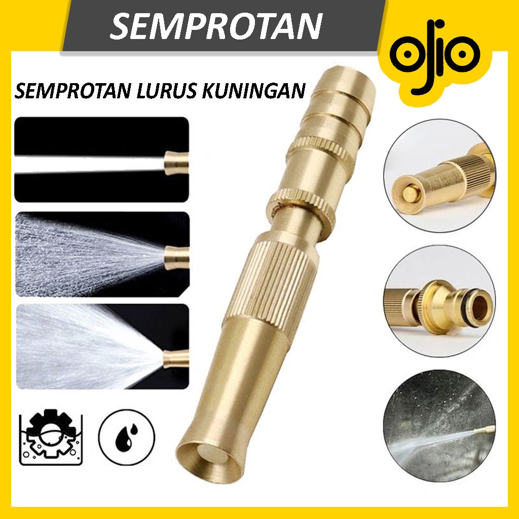 OJIO Nozzle Spray Kuningan / Semprotan Taman Cuci Motor Mobil / Semprotan Air Lurus Kuningan NOZZLE 