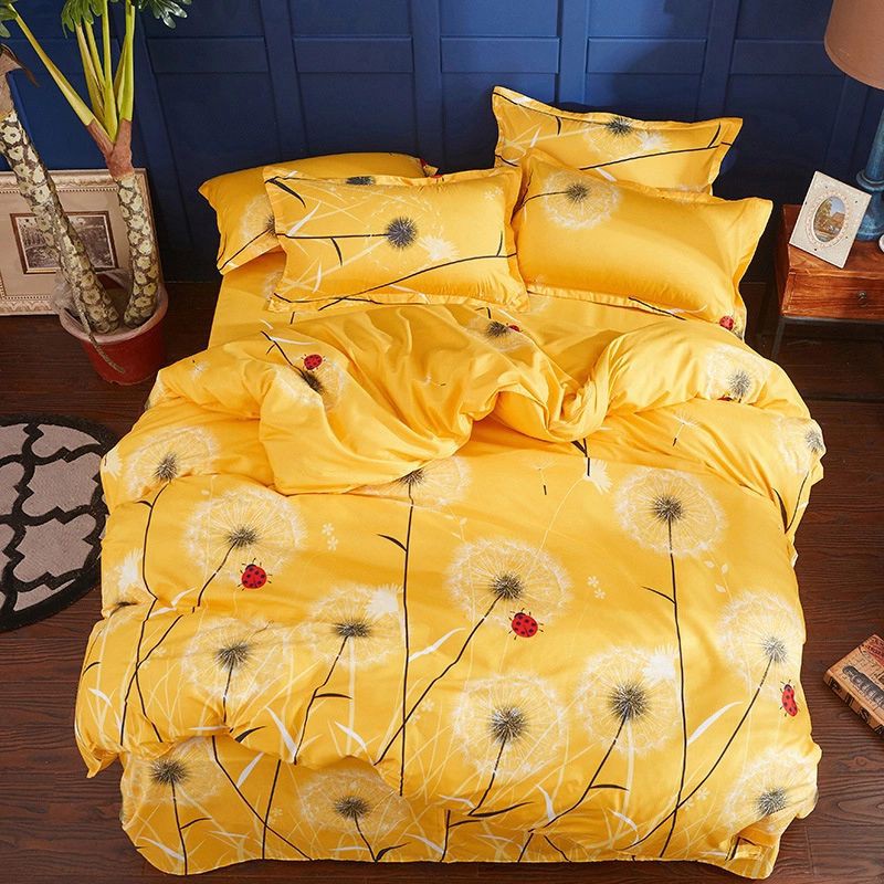 SPREI MOTIF FLOWERS & LOVE YELLOW