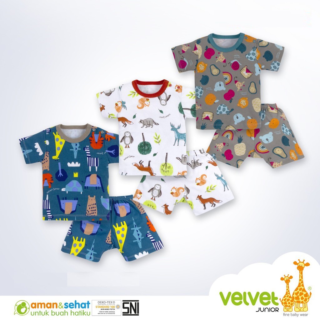 MURAH!! Setelan Baju Anak VELVET JUNIOR - Baju Anak Kaos Pendek Motif Warna Usia 3 bln s/d 5 Tahun - SINGLET ANAK LAKI LAKI - Baju Bayi Perempuan - Baju Bayi Laki Laki - Baju Bayi Baru Lahir - SINGLET ANAK - Kaos Kutung - BAJU BALITA