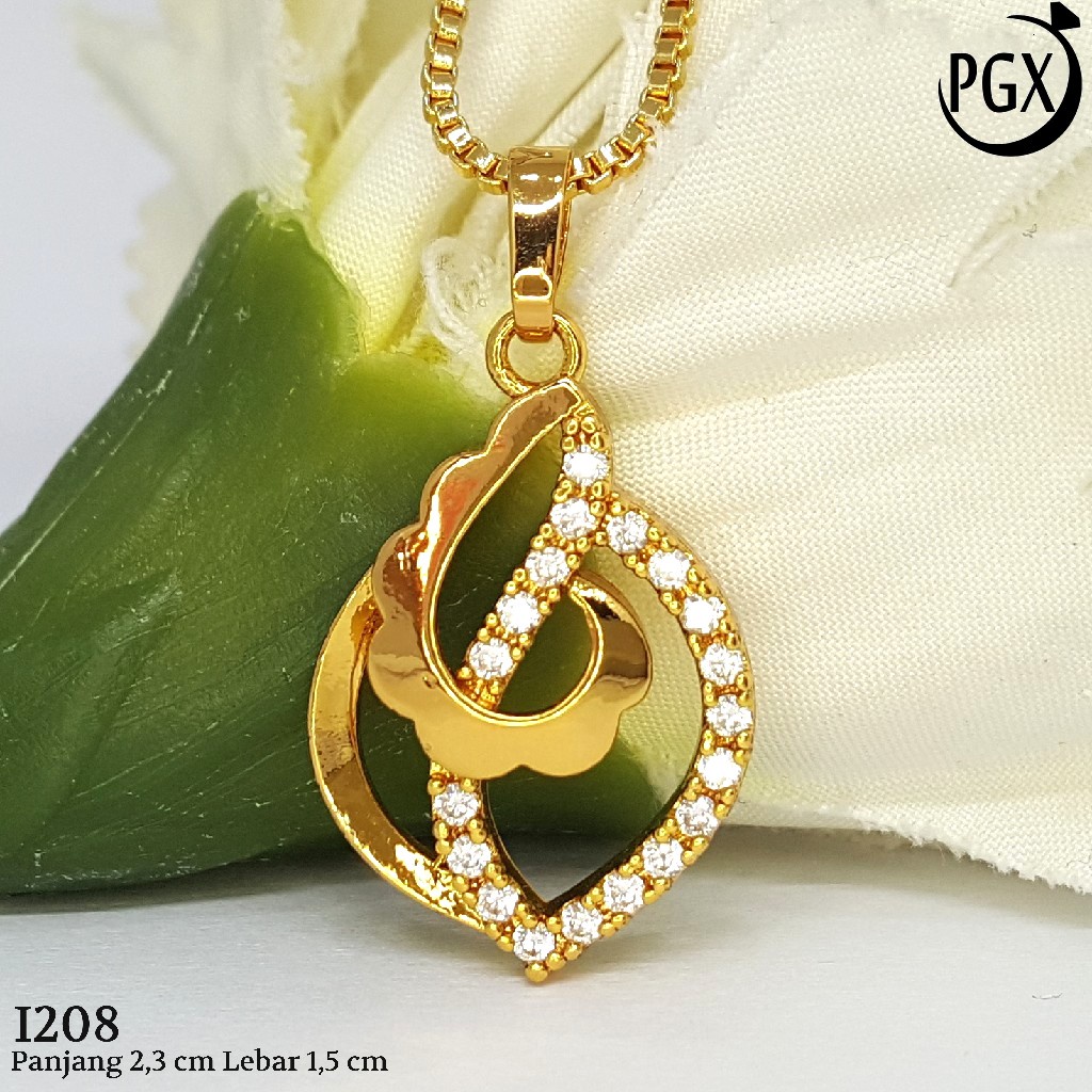 PGX Liontin Kalung Xuping Wanita Perhiasan Lapis Emas Aksesoris Fashion - I208