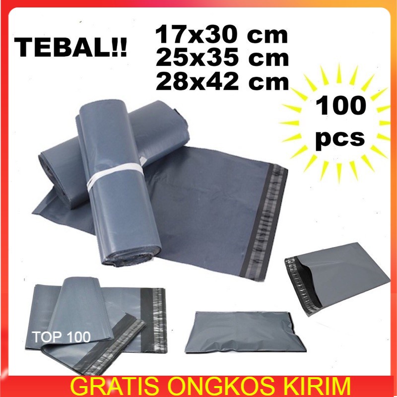 

TERMURAH 25x35 HITAM ABU polymailer import TEBAL packing bag bungkus plastik amplop plastik olshop Depok