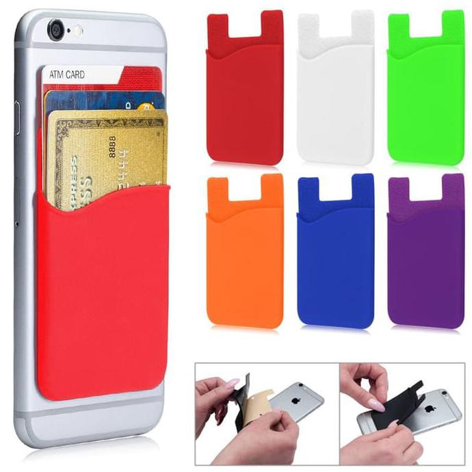 New Mobile Phone Sticky Card Holder Silicone Card Pocket/ Tempat Kartu