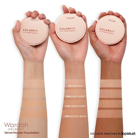 WARDAH COLORFIT Velvet Powder Foundation SPF 20 PA+++ | TWC Bedak Padat