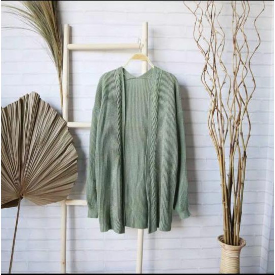 CARDIGAN NEW!! CARDY LONG CABLE 7 GET - Cardy Rajut-Long Cable