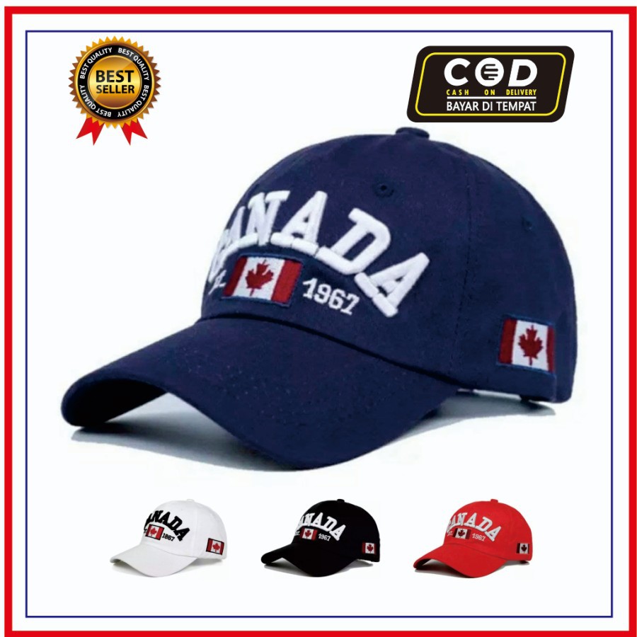 Topi Baseball Distro Canada// Topi Canada Bordir Terlaris// Topi Distro Fashion Pria Wanita.