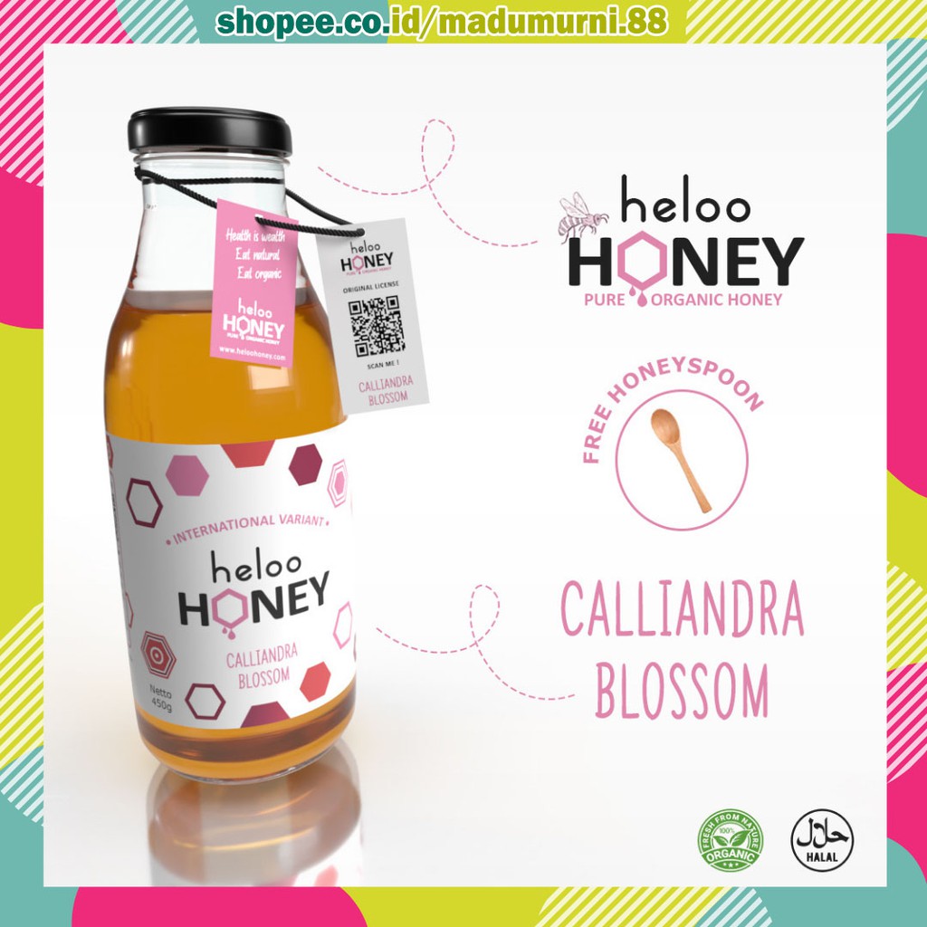 

Madu Asli Organik Heloo Raw Honey 400 gr Calliandra 100% Pure Natural Organic Murni Alami B1