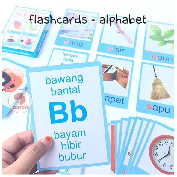 Zoetoys Flashcards Dual Language | Flashcard Kartu Pintar Balita Termurah Animal Body Parts Alphabet | Mainan Edukasi Anak