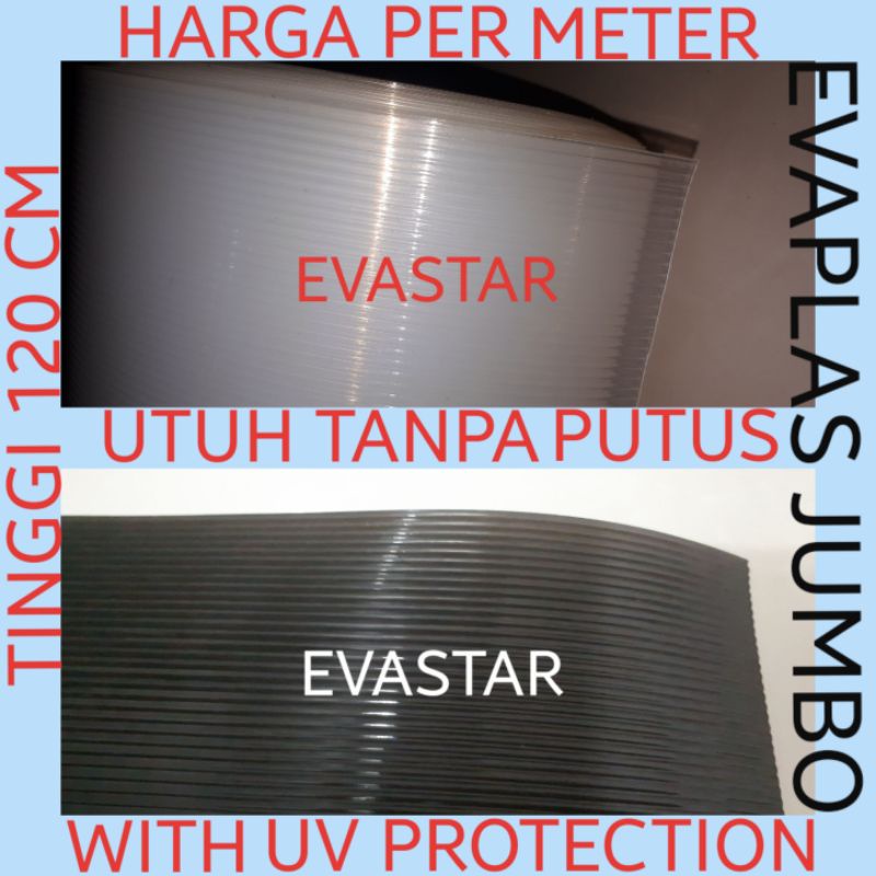 EPJ Fiber Tinggi 120cm Jumbo Plat Plastik Penutup Tutup Pagar Motif Garis Garis 0.8mm Tinggi 120cm