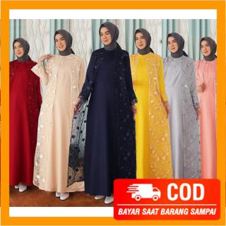  Gamis  BRUKAT BROKAT  Hena Busui TilLe Bordir Mutiara Maxi 