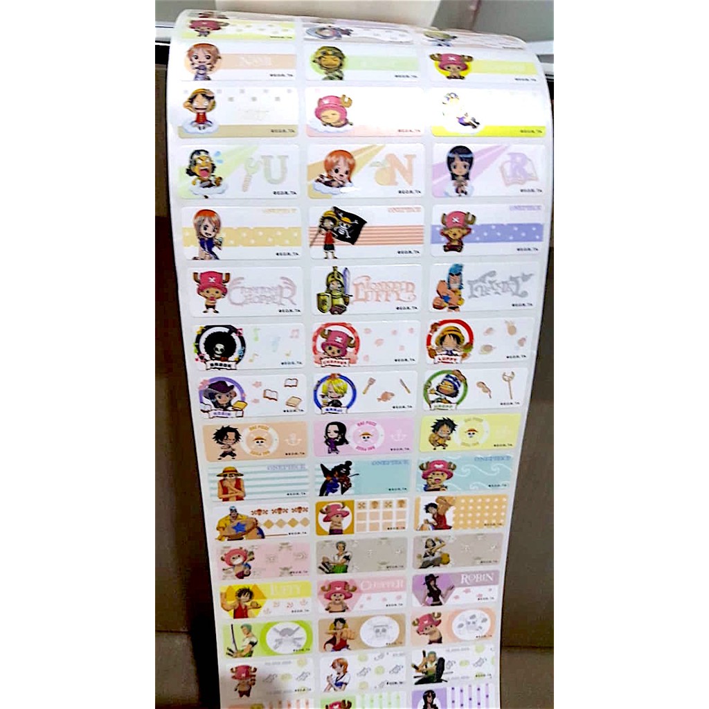 

Label Nama Anti Air Sticker Waterproof Premium One Piece