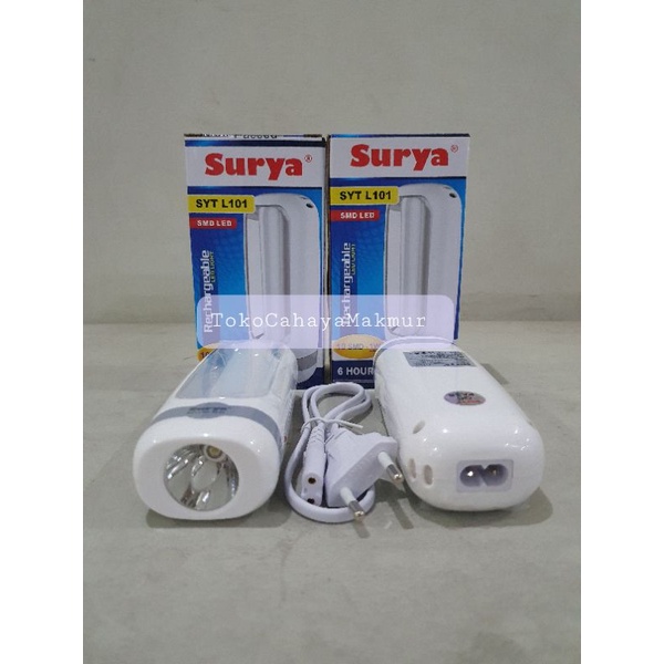 Lampu + Senter Emergency Rechargeable Surya SYT L101 / Senter Darurat