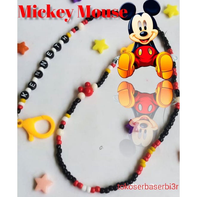 Kalung masker Anak MICKEY MOUSE/ Strap masker anak (bisa request nama)