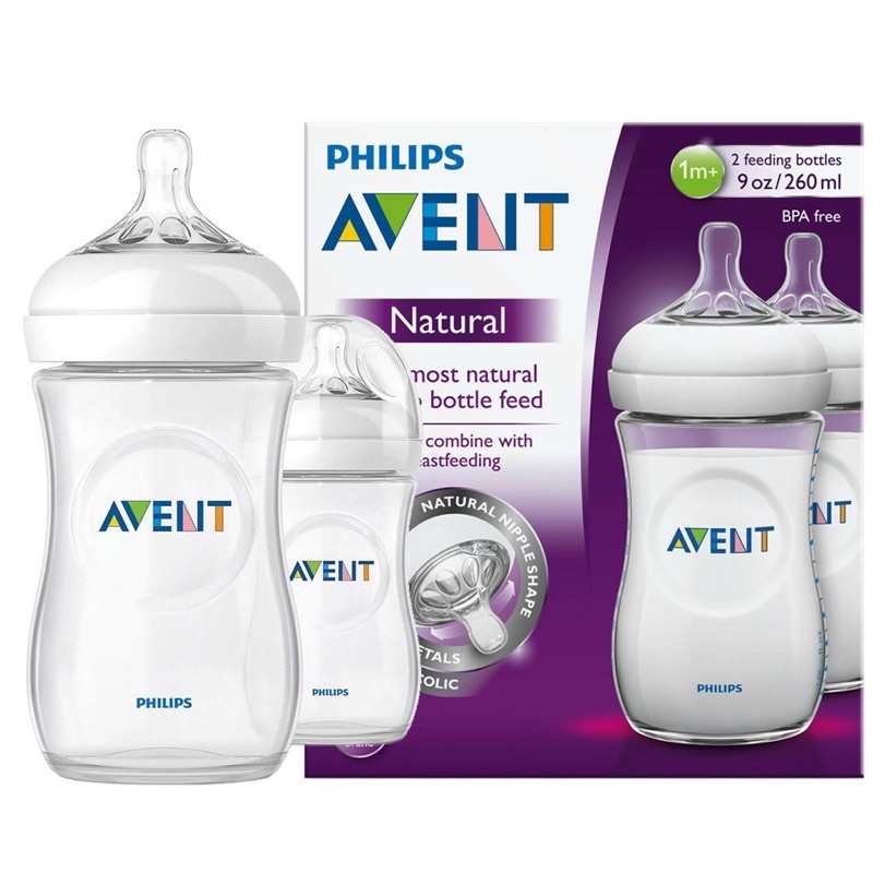 Philips Avent Natural Botol Susu wide neck 125 ml &amp; 260 ml Philips Avent Bottle Philip Avent natural