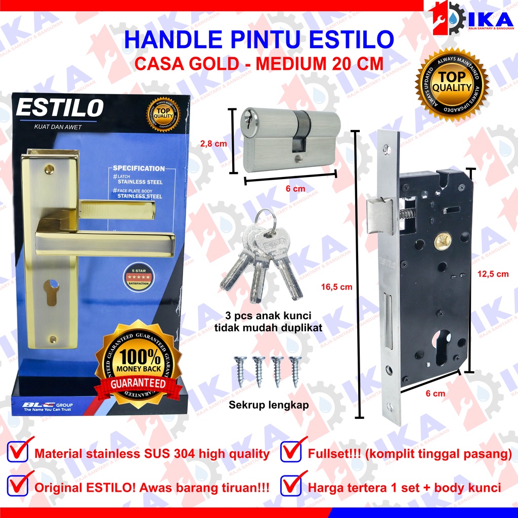 1 Set Kunci Pintu Tanggung Estilo | Handle Tanggung Estilo | bellucci