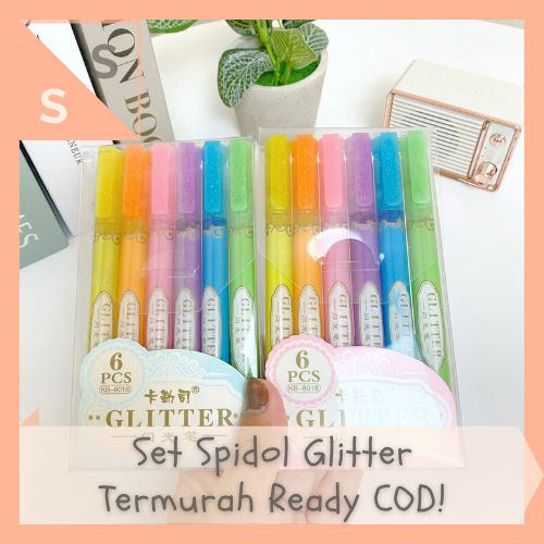 

[simplyshop] Set 6 Pcs Spidol Silver Glitter Perak Gold Marker Set Kode KB-8018 Art Craft DIY Kit Scrapbook Alat Tulis Menggambar Mewarnai Prakarya Anak