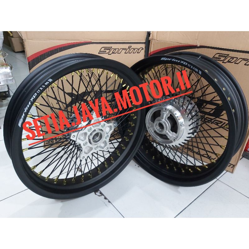 Sepaket Velg pelak costum jumbo Jari jari Seribu velg 300 350 yamaha XSR 155 Vixion R R15 v3 seribu