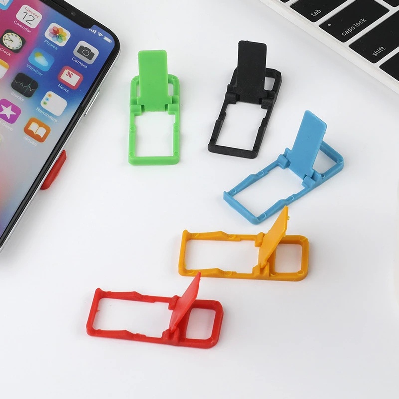 Bracket Stand Holder Handphone Universal Bentuk L Bahan Plastik Warna-Warni Bisa Dilipat