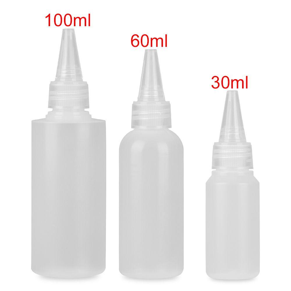 R-FLOWER Botol Tetes Minyak 30ML,60ML,100ML Alat Craft Scrapbooking Pencet Lem Aplikator