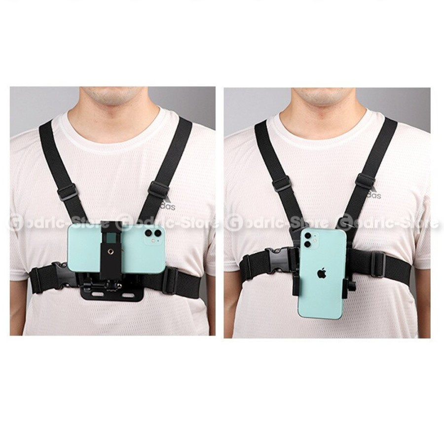 Chest Strap HP Set Handphone Body Mount Belt Holder Clip Dada untuk Vlog