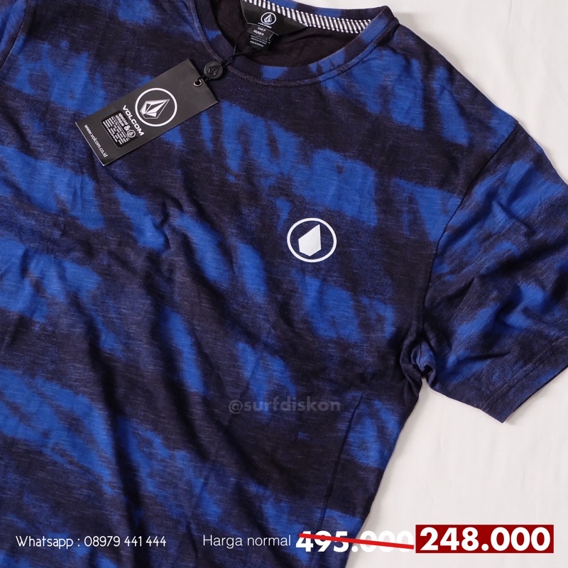 T-Shirt Kaos Volcom Tiestripes BLK Original Planet Surf