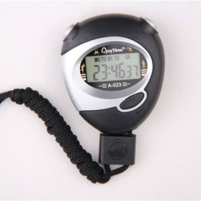 Digital Stopwatch LCD Plus Strap / Stopwatch Olahraga
