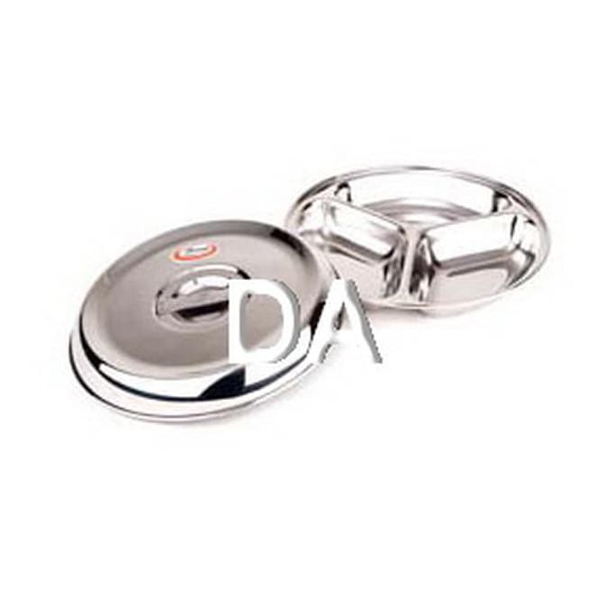 Diskon Termurah Bima Round Lunch Tray 3 Compartment + Lid (1103) Stainless Steel 24 Cm Barang