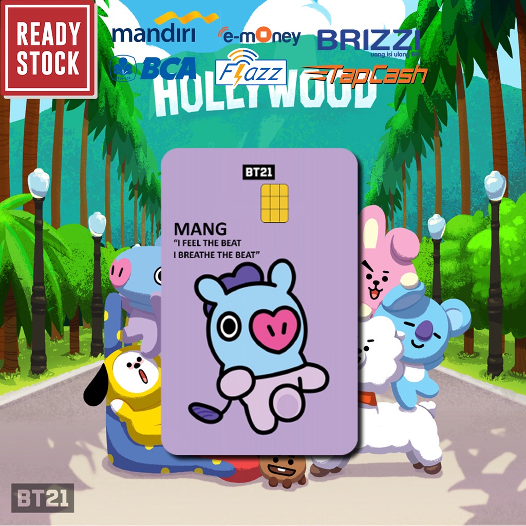 Emoney mandiri flazz bca gen 2 brizzi tap cash custom BT21 Tata, Shooky, RJ, Mang, Koya, Cooky, Chimmy, Van kartu e toll free edit 1 sisi atau 2 sisi cocok untuk komunitas dan souvenir