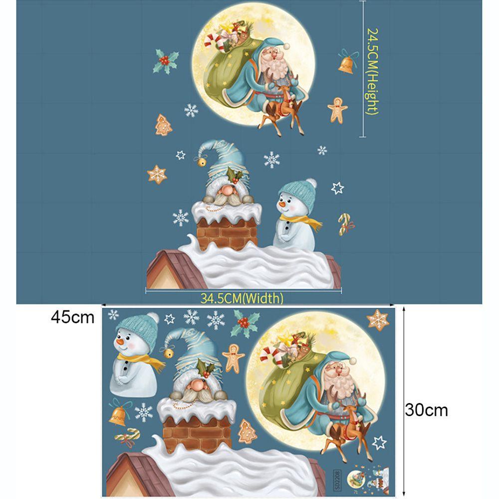 Preva Stiker Kaca Natal Craft New Year Dekorasi Rumah Snowman Gnome