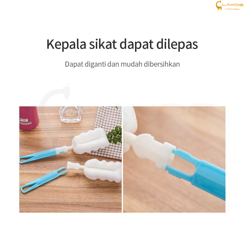 LAKOE Sikat Botol / Sponge Bottle Brush /Bottle cleaner- Spons