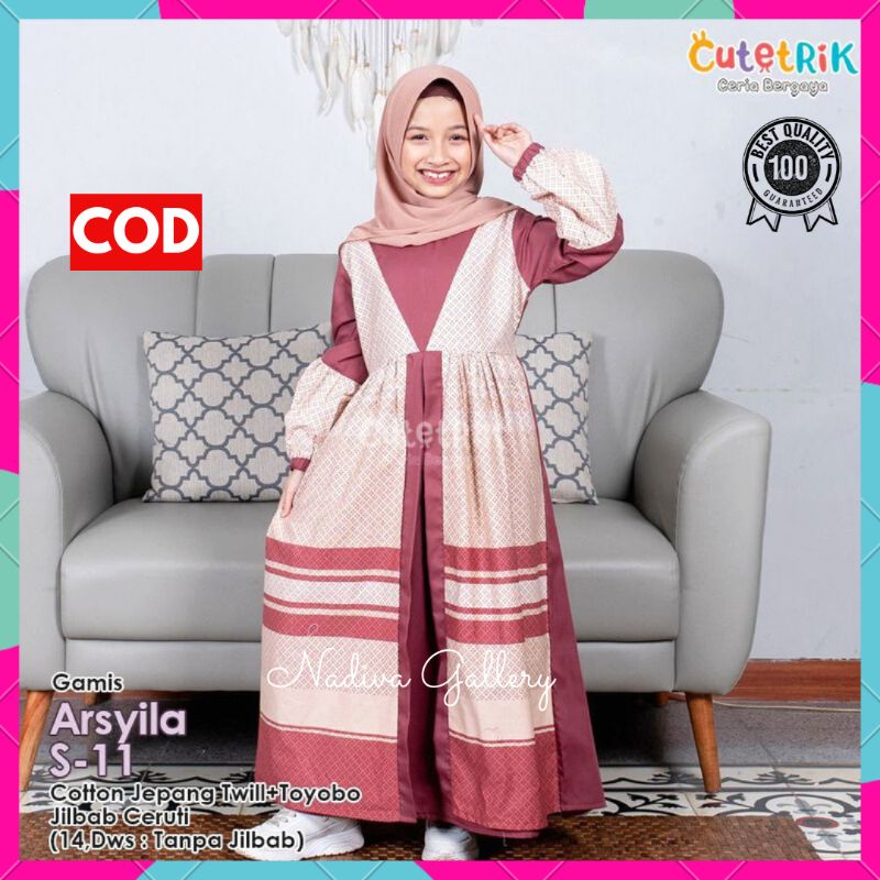 BAJU GAMIS LEBARAN KEMBAR COUPLE ADIK KAKAK ~ CUTETRIK GAMIS ANAK PEREMPUAN MEWAH TERBARU ARSYILA WA