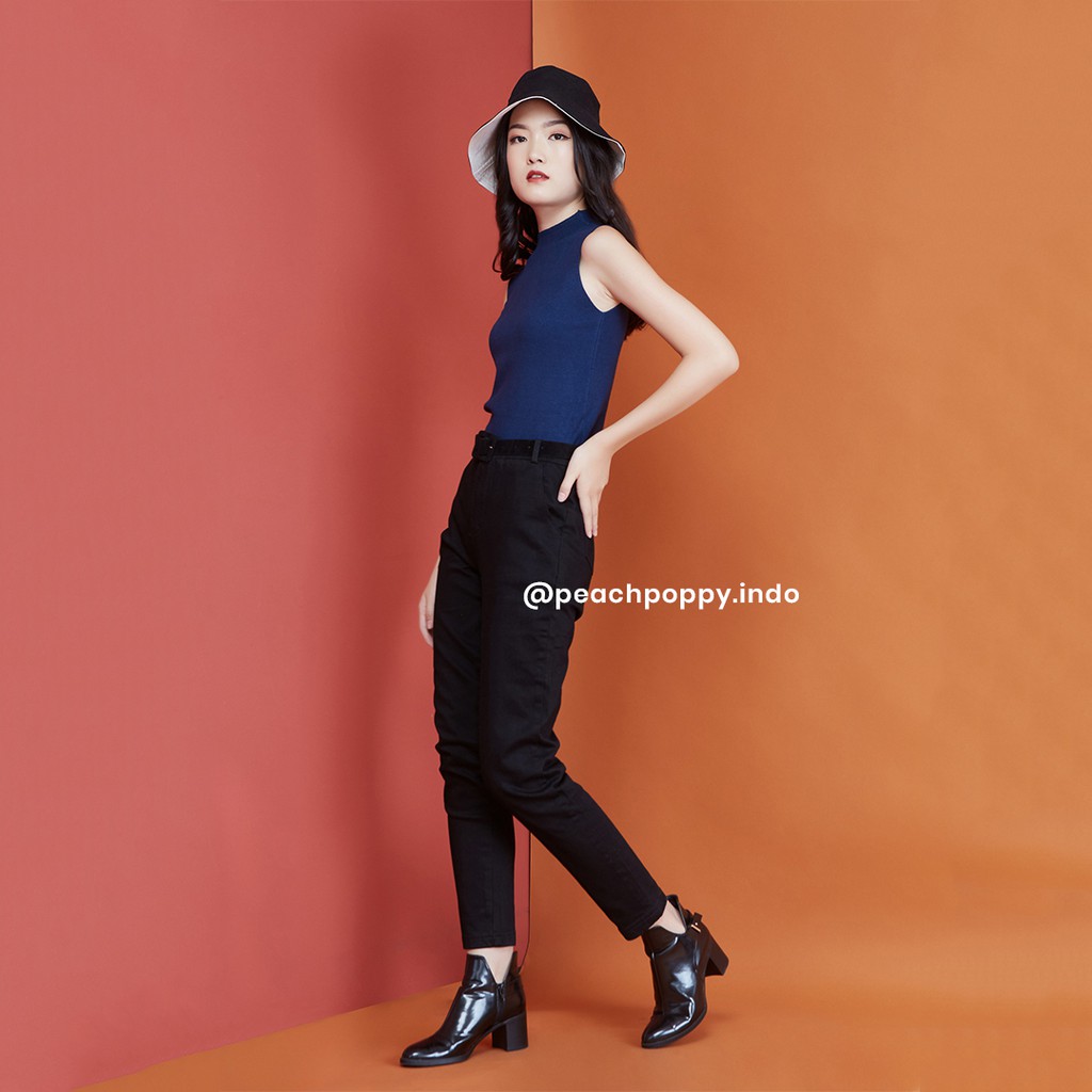 Peach Poppy Adria Pants - Celana Highwaist Panjang Wanita 2 Size Free Belt