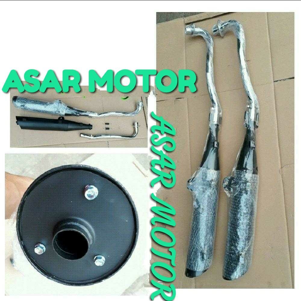 Knalpot Racing Bobokan Karisma Type Tsukigi Leheran Chrome Terpisah