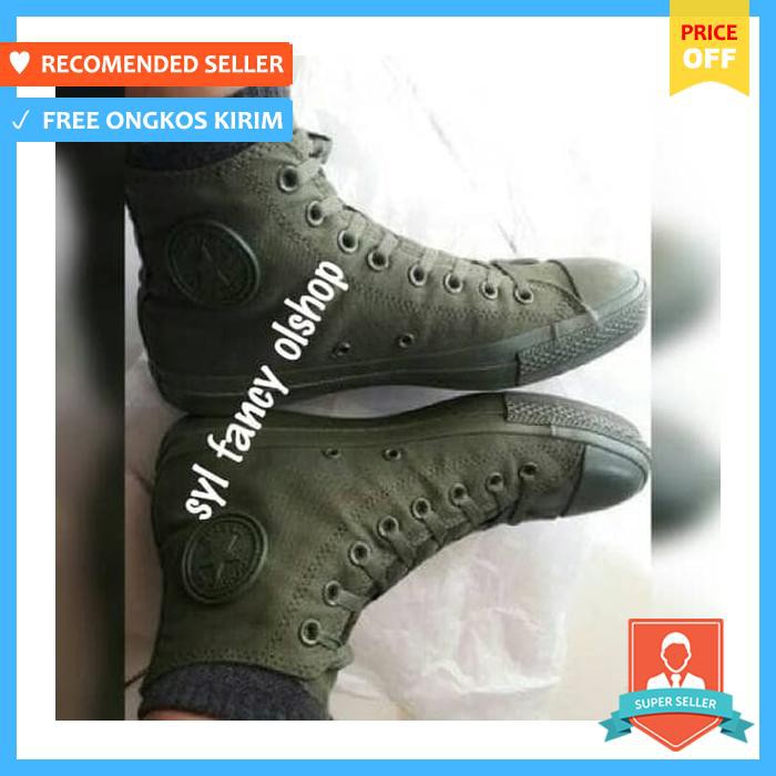 Sneakers Pria - Sepatu Converse One/ All Star Hi Chuck Taylor Full Army 100% Original - Sepatu Pria