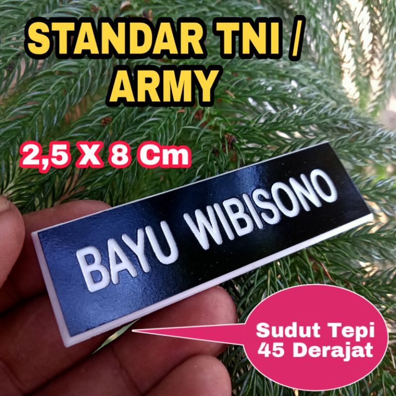 NAME TAG STANDAR TNI /ARMY POLISI / POLICE ENGRAVED GRAVIR / UKIR