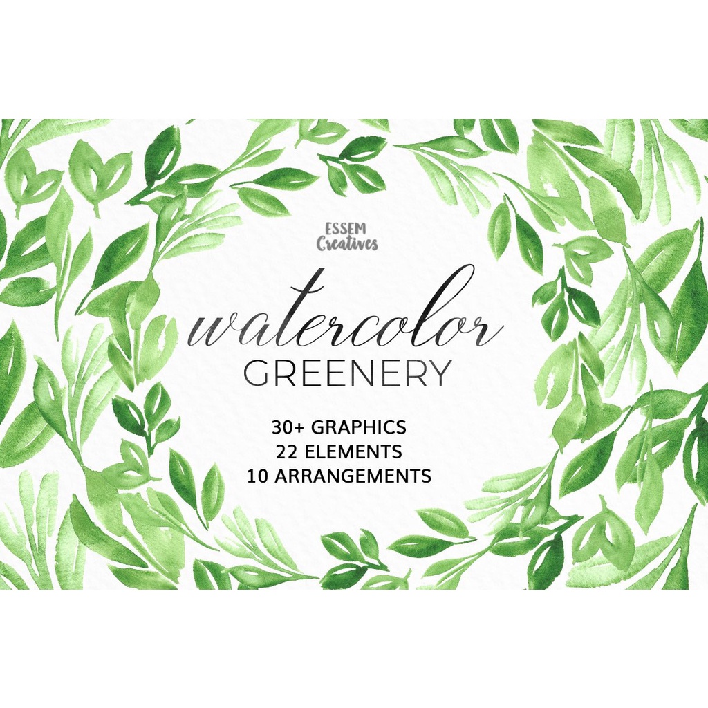 Watercolor Leaves Clipart BIG BUNDLE