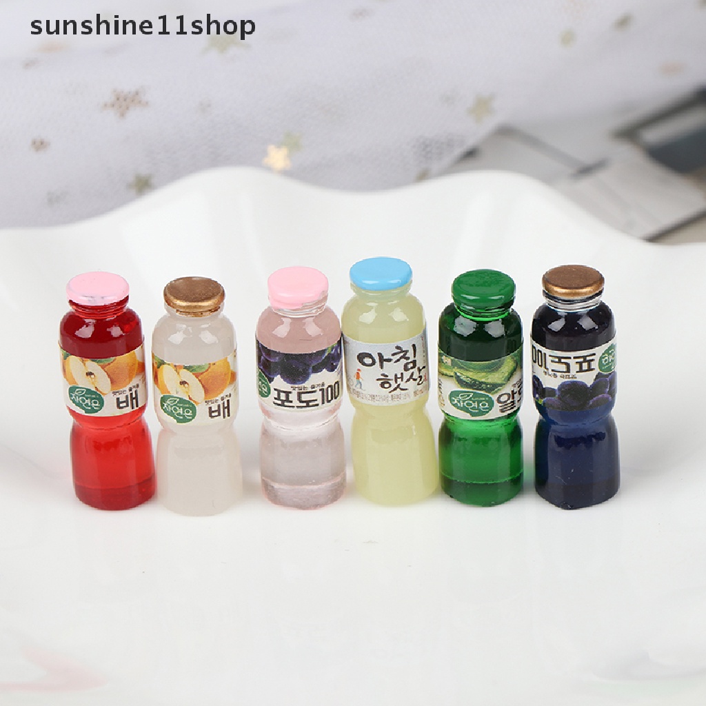 (SHO) 5pcs Miniatur Botol Minum Skala 1: 12 Untuk Aksesoris Dapur Rumah Boneka