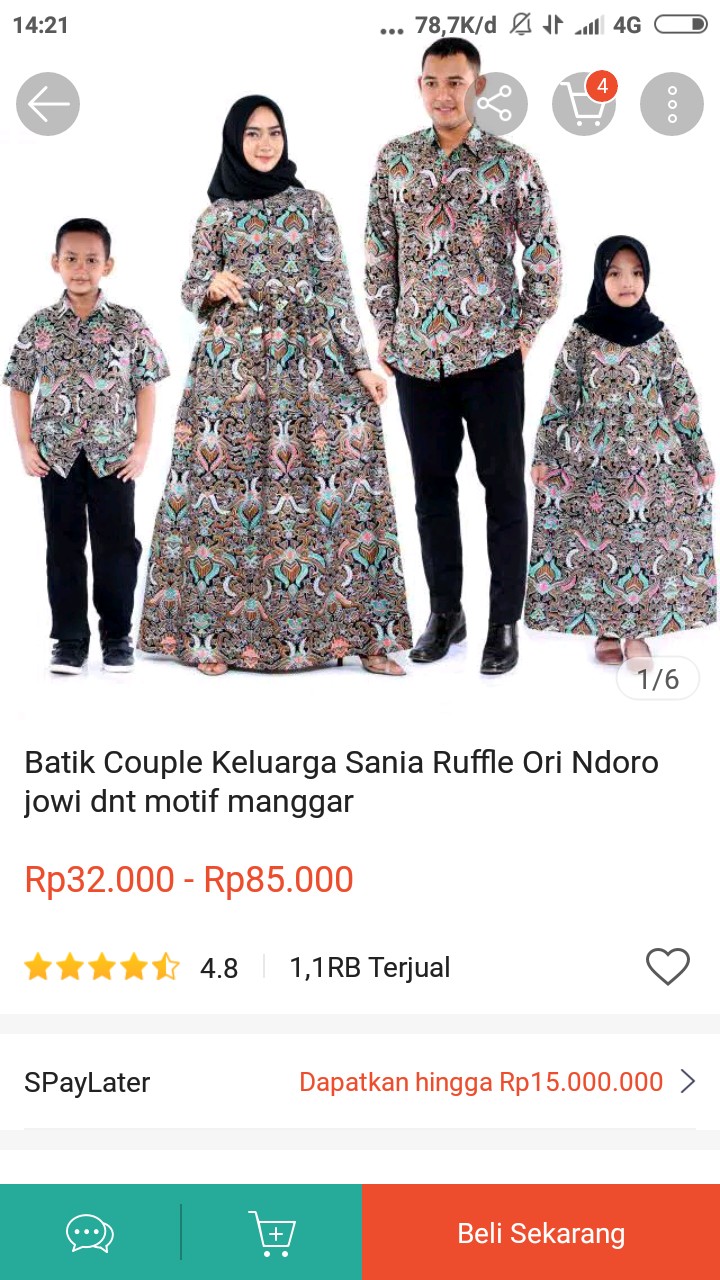 Batik Couple Keluarga Sania Ruffle Ori Ndoro Jowi Dnt Motif Manggar