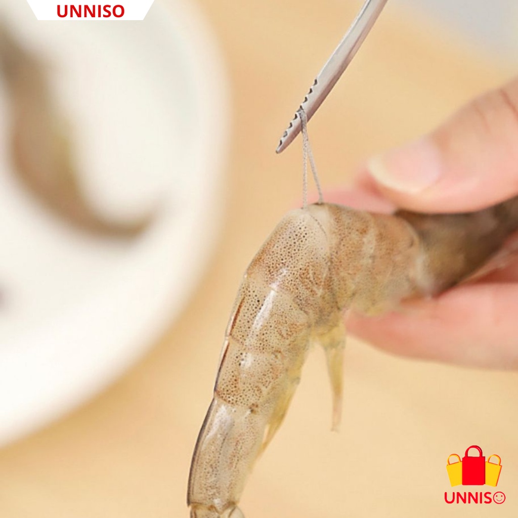 UNNISO - Pisau Pengupas Cangkang Kulit Udang Stainless Steel PU2