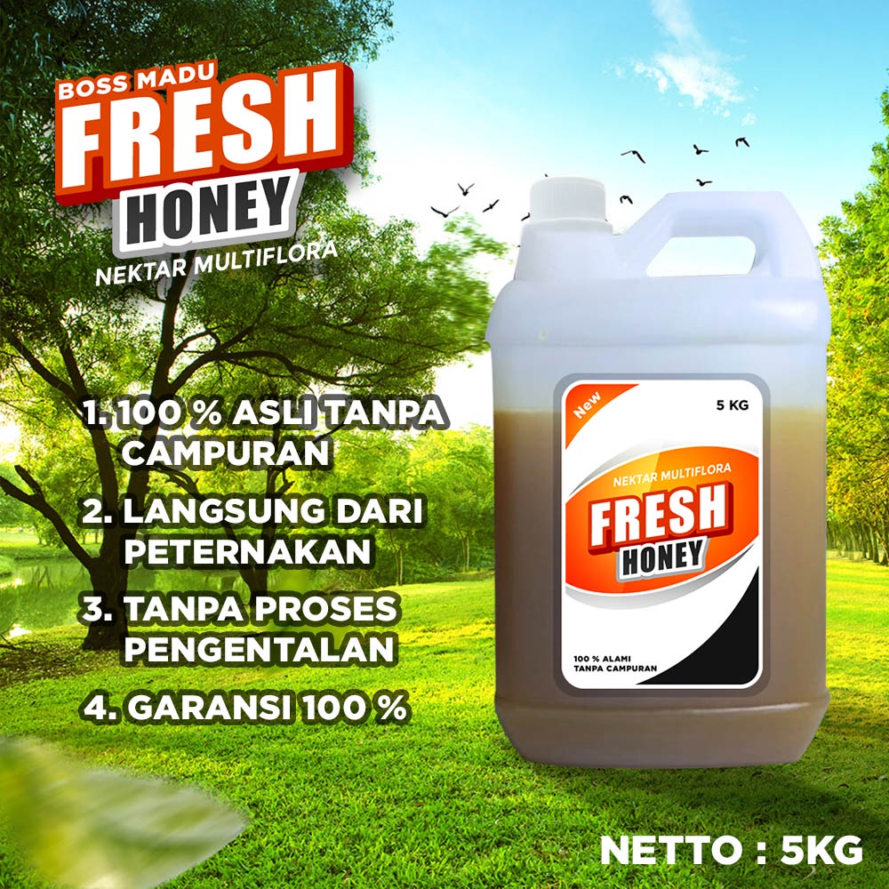 Madu Asli Murni Nektar Multiflora 5 Kg 100 % Alami Tanpa Campuran