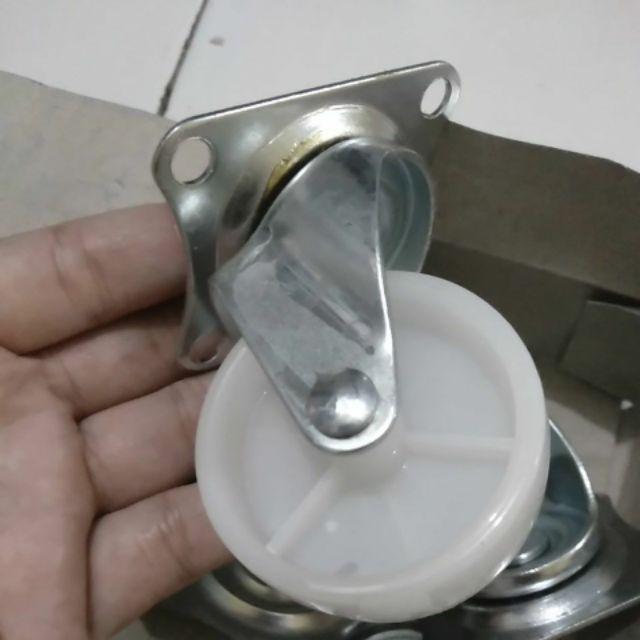 Roda Gepeng 2 Inch Nilon Lemari Troli Etalase Kursi Sofa Meja Putih Nylon Casters