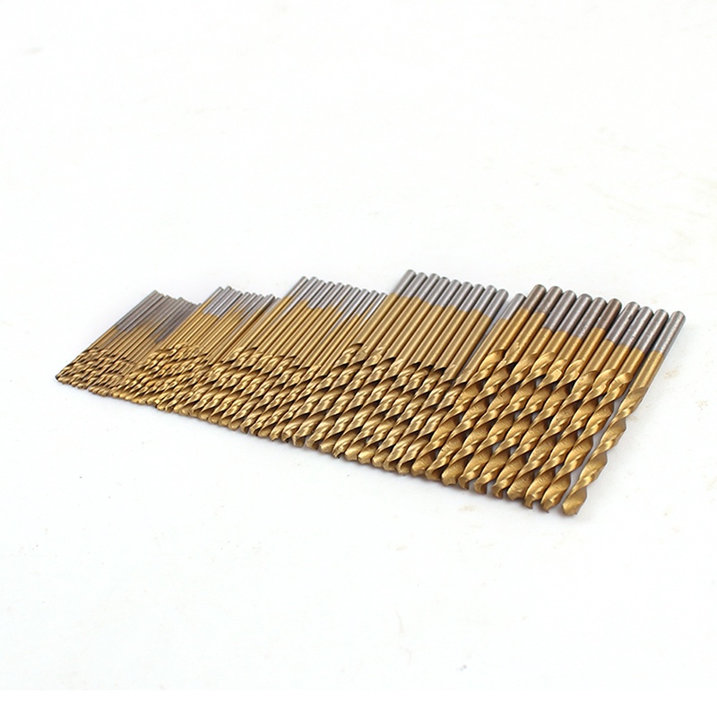 (Happy) 50pcs / Set Mata Bor Twist Hss Lapis Titanium Untuk Kayu / Metal