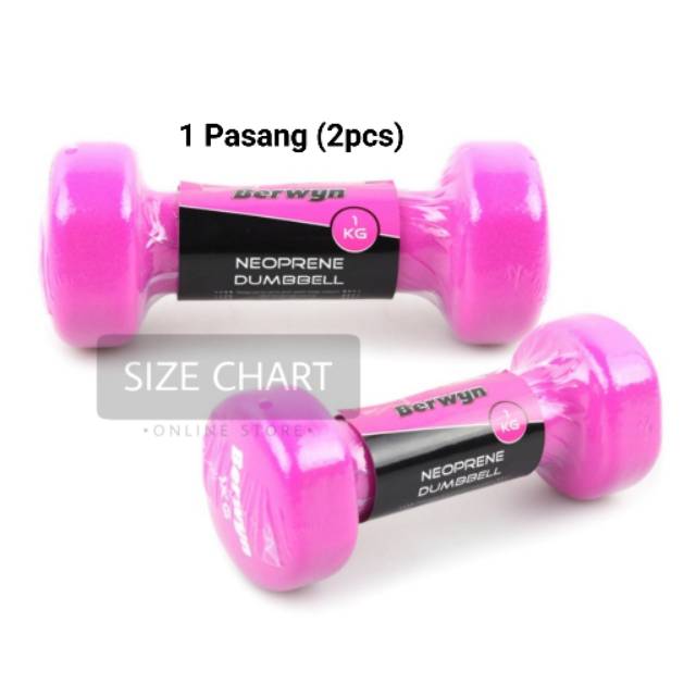 Dumbbell Barbel Neoprene Pink 2 Kg/2pcs Sepasang