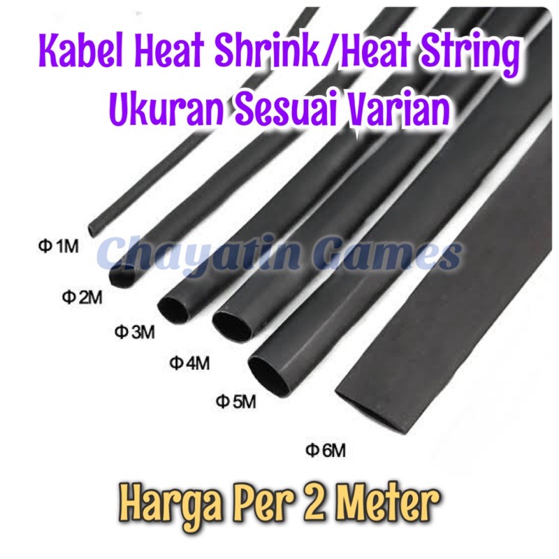 Kabel Heat Shrink - Heat String - Kabel Pelindung - Kabel Bakar Ukuran 1mm 2mm 3mm 4mm 5mm 6mm 7mm 8mm 9mm 10mm