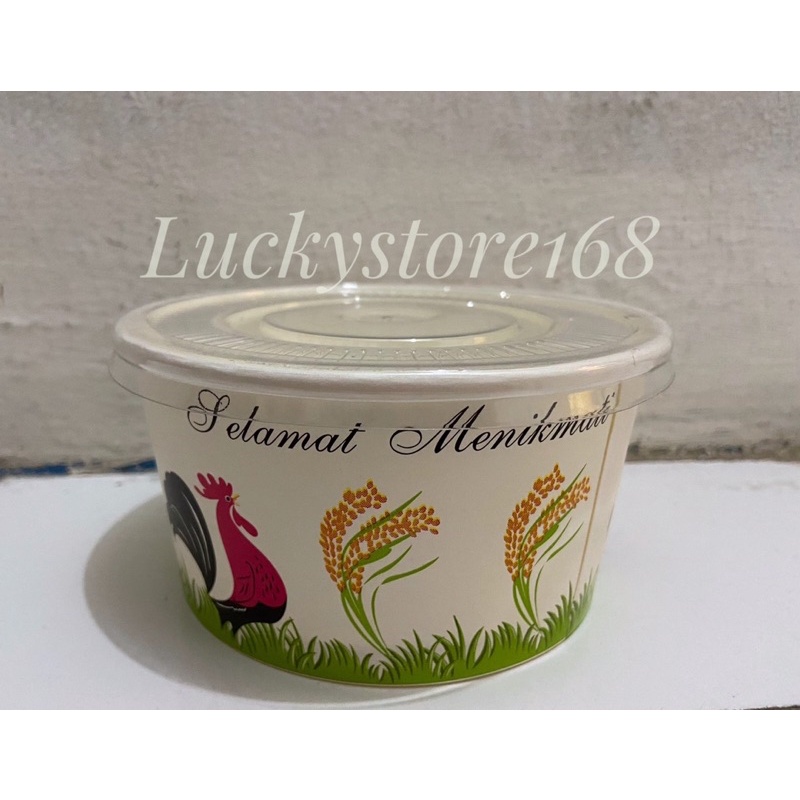 PAPER BOWL MOTIF AYAM JAGO 800 ML  [MOTIF TERBARU]