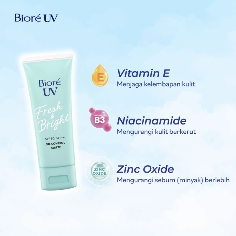 Biore UV Fresh &amp; Bright Sunsncreen SPF 50+ PA+++ (30g) (Instant Cover / Oil Control)