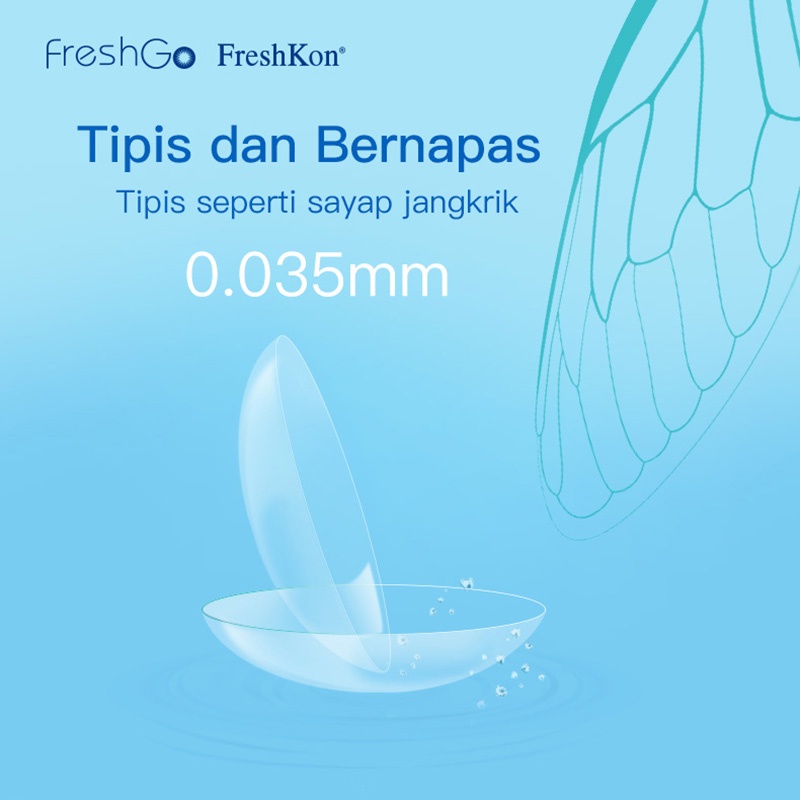 Freshgo-freshkon Softlens minus (-1.00 s/d -6.50), lensa soflen aman dan nyaman merek kelas atas/Softlens Bening Minus / Softlens Clear Min Semua