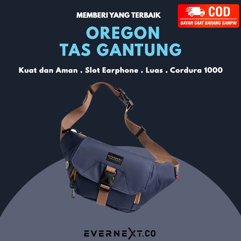 Tas Gantung Pria OREGON Tas Selempang Cowok Waist Bag Sling Bag Pinggang Premium Distro Kuliah Kerja Kantor Kuliah