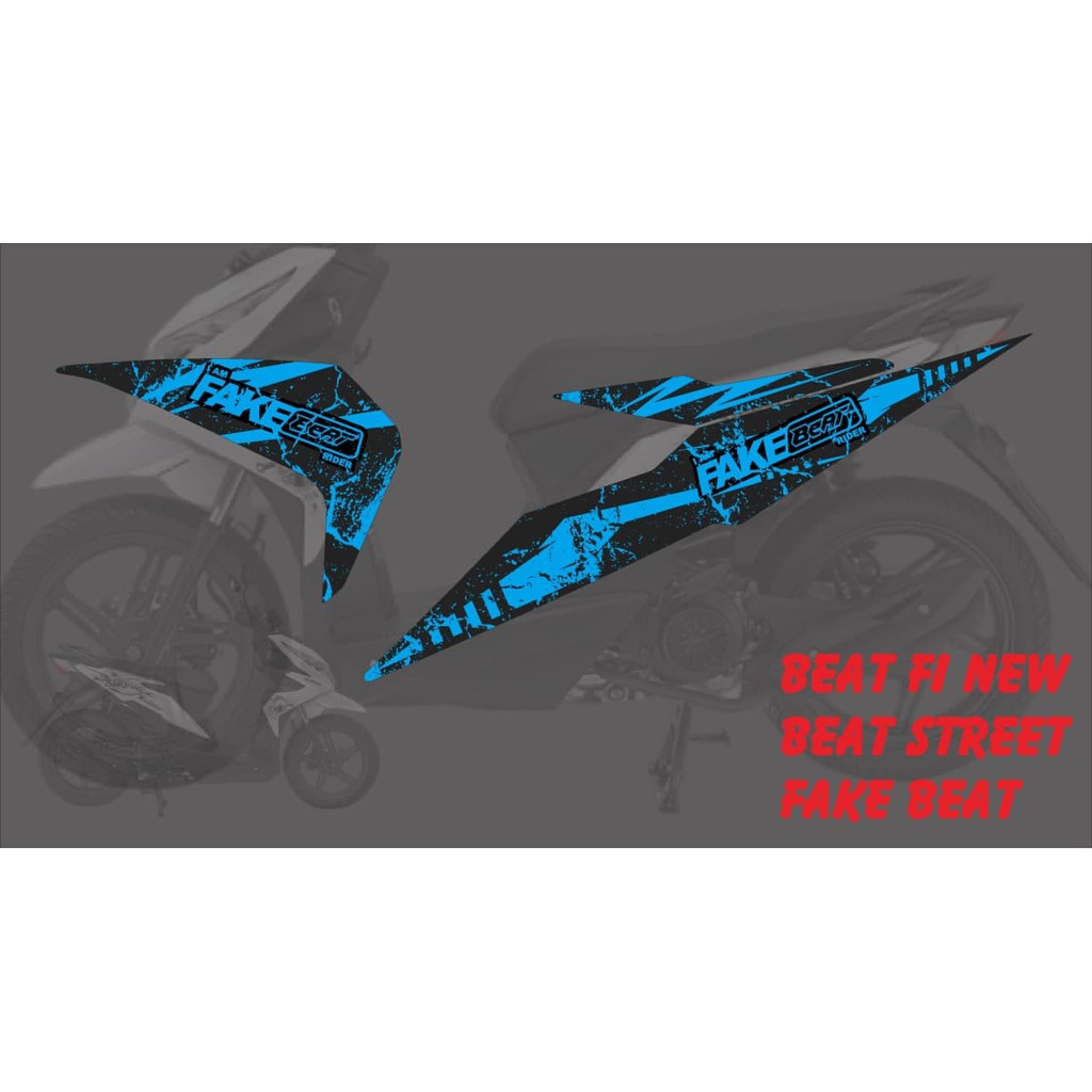 Stiker motor beat fi new beat street fake beat(hitam)