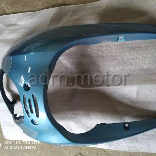 cover body tameng depan motor honda scoopy karbu warna biru
